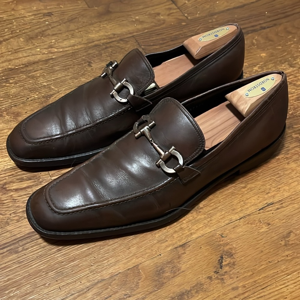 Salvatore Ferragamo Men's Brown Loafer Gancini Size 12 - Picture 3 of 10